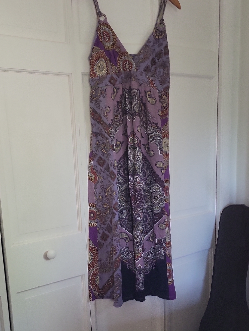 Lucky Brand Lavender & Purple Paisley Maxi Dress